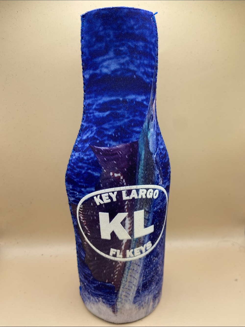 KL key Largo Blue Neoprene Bottle Cooler